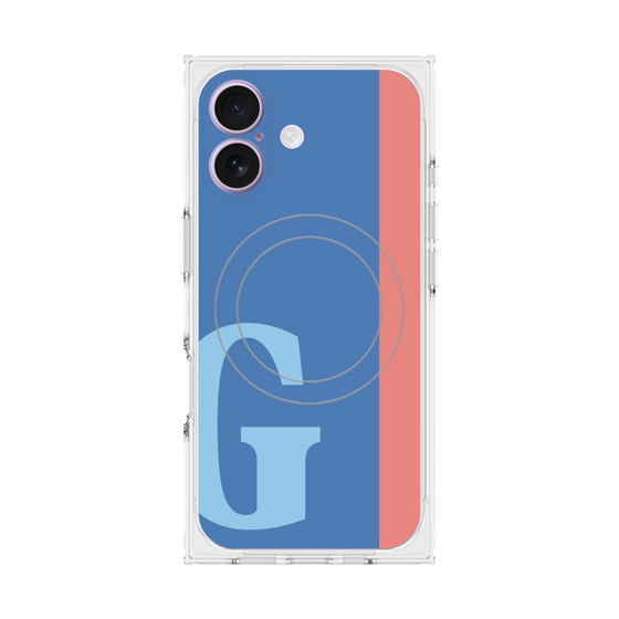 プレミアムスクエアケース with MagSafe［ オリジナル - initial color line - G blue ］