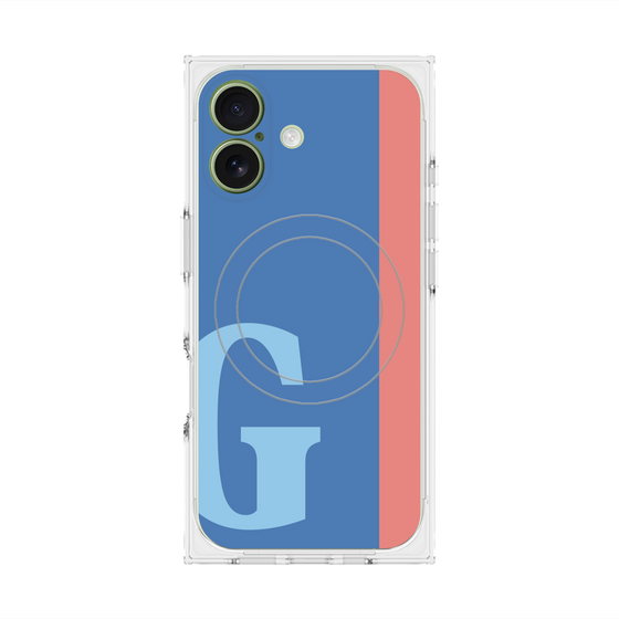 プレミアムスクエアケース with MagSafe［ オリジナル - initial color line - G blue ］