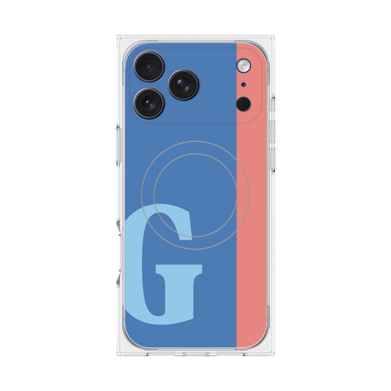 プレミアムスクエアケース with MagSafe［ オリジナル - initial color line - G blue ］