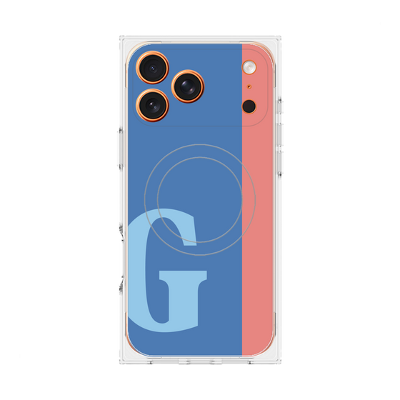 プレミアムスクエアケース with MagSafe［ オリジナル - initial color line - G blue ］