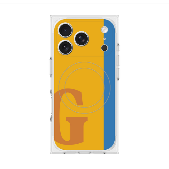 プレミアムスクエアケース with MagSafe［ オリジナル - initial color line - G orange ］