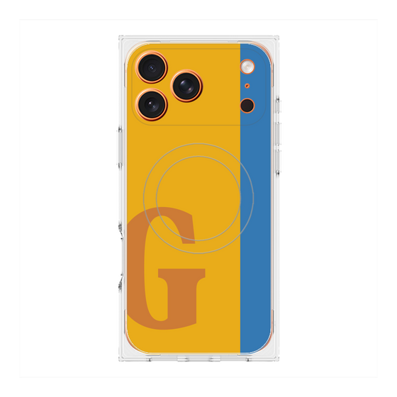 プレミアムスクエアケース with MagSafe［ オリジナル - initial color line - G orange ］