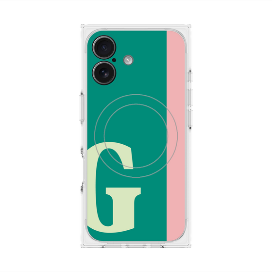 プレミアムスクエアケース with MagSafe［ オリジナル - initial color line - G green ］