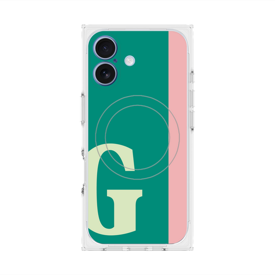 プレミアムスクエアケース with MagSafe［ オリジナル - initial color line - G green ］