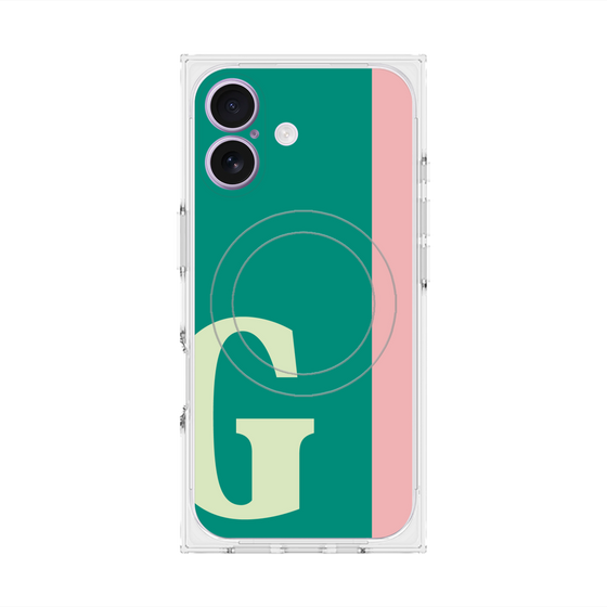 プレミアムスクエアケース with MagSafe［ オリジナル - initial color line - G green ］