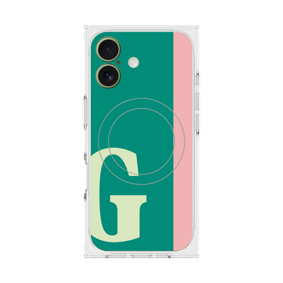 プレミアムスクエアケース with MagSafe［ オリジナル - initial color line - G green ］
