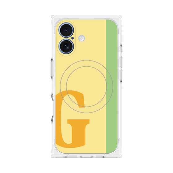 プレミアムスクエアケース with MagSafe［ オリジナル - initial color line - G yellow ］