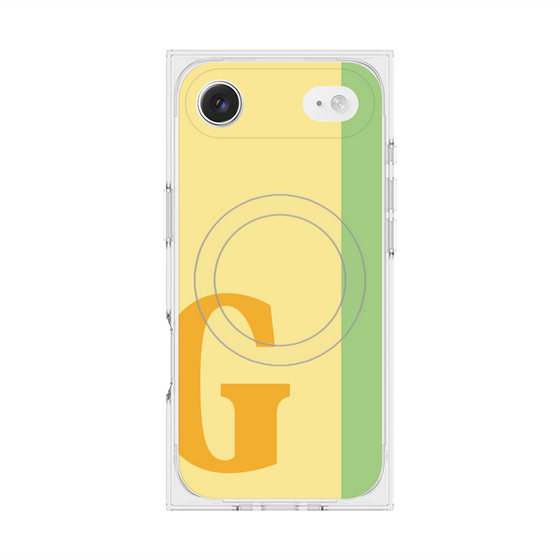 プレミアムスクエアケース with MagSafe［ オリジナル - initial color line - G yellow ］