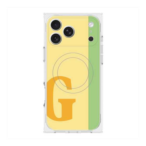 プレミアムスクエアケース with MagSafe［ オリジナル - initial color line - G yellow ］