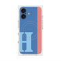 プレミアムスクエアケース with MagSafe［ オリジナル - initial color line - H blue ］