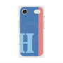 プレミアムスクエアケース with MagSafe［ オリジナル - initial color line - H blue ］