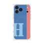 プレミアムスクエアケース with MagSafe［ オリジナル - initial color line - H blue ］