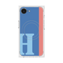 プレミアムスクエアケース with MagSafe［ オリジナル - initial color line - H blue ］
