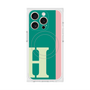 プレミアムスクエアケース with MagSafe［ オリジナル - initial color line - H green ］