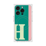 プレミアムスクエアケース with MagSafe［ オリジナル - initial color line - H green ］