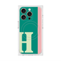 プレミアムスクエアケース with MagSafe［ オリジナル - initial color line - H green ］
