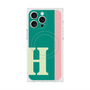プレミアムスクエアケース with MagSafe［ オリジナル - initial color line - H green ］