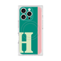 プレミアムスクエアケース with MagSafe［ オリジナル - initial color line - H green ］