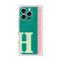 プレミアムスクエアケース with MagSafe［ オリジナル - initial color line - H green ］