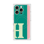 プレミアムスクエアケース with MagSafe［ オリジナル - initial color line - H green ］