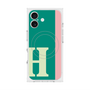プレミアムスクエアケース with MagSafe［ オリジナル - initial color line - H green ］