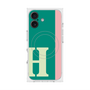 プレミアムスクエアケース with MagSafe［ オリジナル - initial color line - H green ］