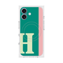 プレミアムスクエアケース with MagSafe［ オリジナル - initial color line - H green ］