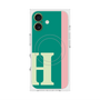 プレミアムスクエアケース with MagSafe［ オリジナル - initial color line - H green ］