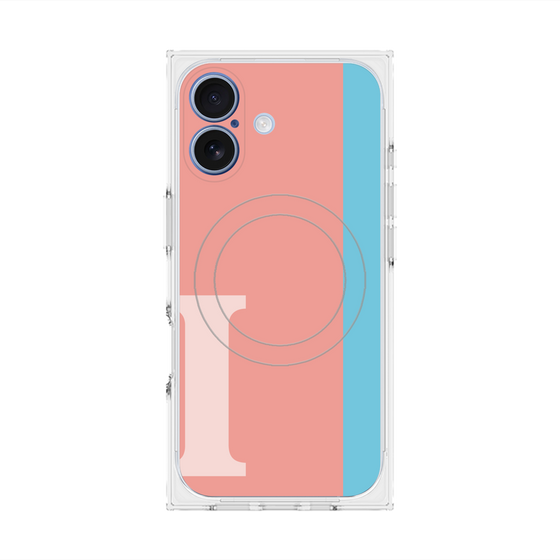 プレミアムスクエアケース with MagSafe［ オリジナル - initial color line - I pink ］