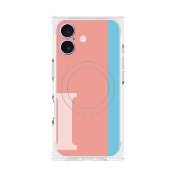 プレミアムスクエアケース with MagSafe［ オリジナル - initial color line - I pink ］
