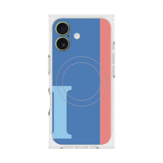 プレミアムスクエアケース with MagSafe［ オリジナル - initial color line - I blue ］
