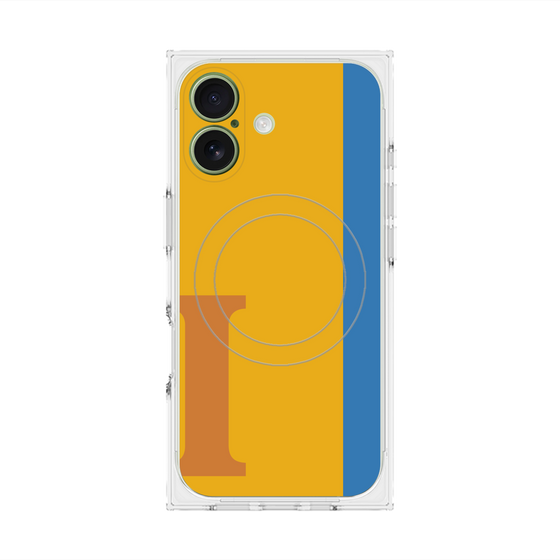 プレミアムスクエアケース with MagSafe［ オリジナル - initial color line - I orange ］