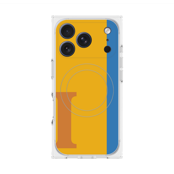 プレミアムスクエアケース with MagSafe［ オリジナル - initial color line - I orange ］