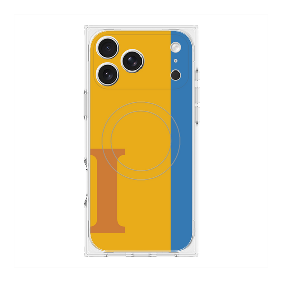 プレミアムスクエアケース with MagSafe［ オリジナル - initial color line - I orange ］
