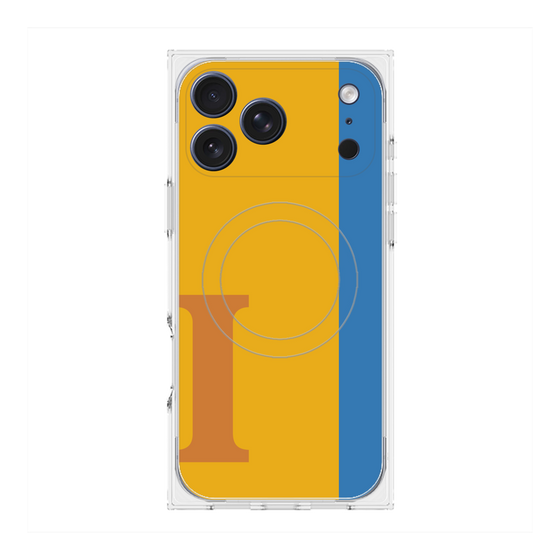 プレミアムスクエアケース with MagSafe［ オリジナル - initial color line - I orange ］