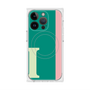 プレミアムスクエアケース with MagSafe［ オリジナル - initial color line - I green ］