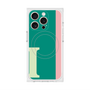 プレミアムスクエアケース with MagSafe［ オリジナル - initial color line - I green ］