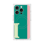 プレミアムスクエアケース with MagSafe［ オリジナル - initial color line - I green ］
