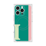 プレミアムスクエアケース with MagSafe［ オリジナル - initial color line - I green ］