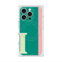 プレミアムスクエアケース with MagSafe［ オリジナル - initial color line - I green ］
