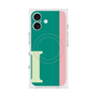 プレミアムスクエアケース with MagSafe［ オリジナル - initial color line - I green ］