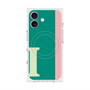 プレミアムスクエアケース with MagSafe［ オリジナル - initial color line - I green ］