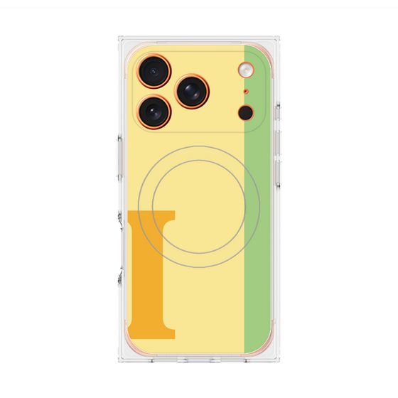 プレミアムスクエアケース with MagSafe［ オリジナル - initial color line - I yellow ］