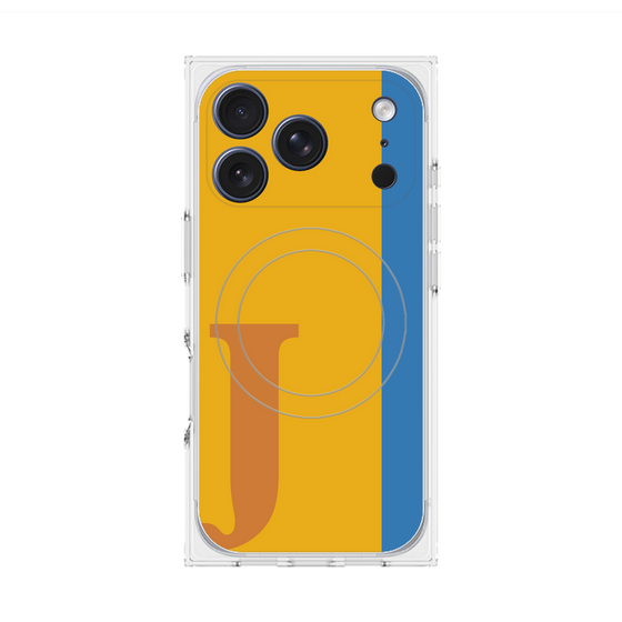 プレミアムスクエアケース with MagSafe［ オリジナル - initial color line - J orange ］