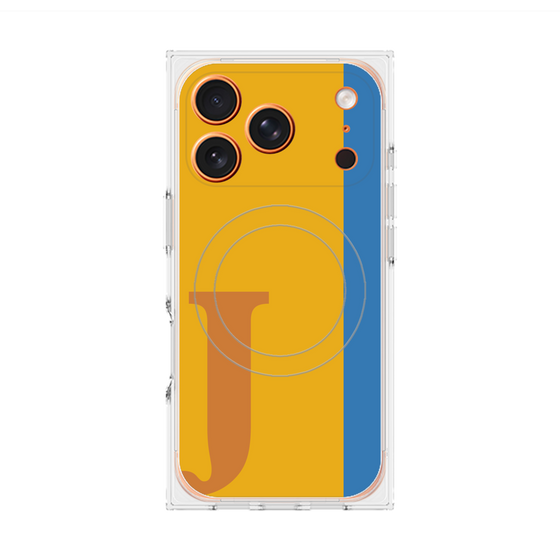 プレミアムスクエアケース with MagSafe［ オリジナル - initial color line - J orange ］