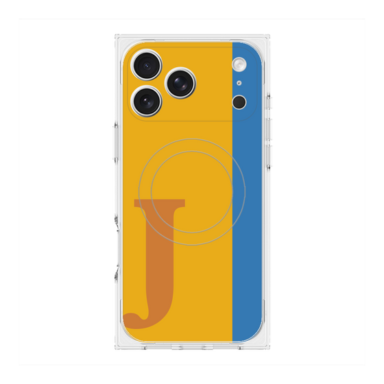 プレミアムスクエアケース with MagSafe［ オリジナル - initial color line - J orange ］