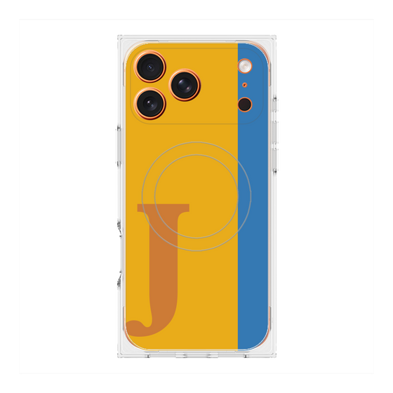 プレミアムスクエアケース with MagSafe［ オリジナル - initial color line - J orange ］