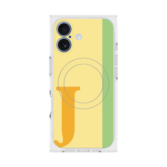 プレミアムスクエアケース with MagSafe［ オリジナル - initial color line - J yellow ］