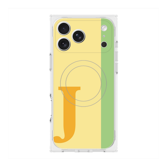 プレミアムスクエアケース with MagSafe［ オリジナル - initial color line - J yellow ］