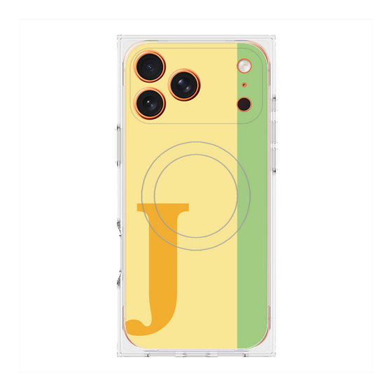 プレミアムスクエアケース with MagSafe［ オリジナル - initial color line - J yellow ］